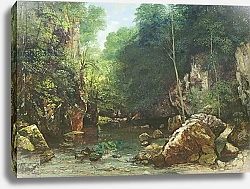 Постер Курбе Гюстав (Gustave Courbet) The Covered Stream, or The Dark Stream, 1865