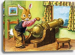 Постер Ливраджи Вирджинио (дет) Rabbit with a Cannon, illustration from 'Brer Rabbit'