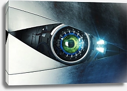 Постер Зелёный роботизированный глаз