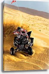 Постер Гонщик на квадроцикле в пустыне