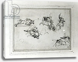 Постер Леонардо да Винчи (Leonardo da Vinci) Study of Horsemen in Combat, 1503-4