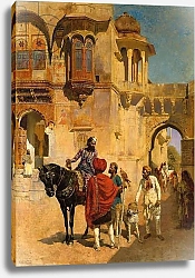Постер Уикс Эдвин Departure for the Hunt in the Forecourt of a Palace of Jodhpore, c.1898-1900