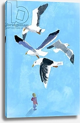 Постер Хируёки Исутзу (совр) A man looking up at the bird.2017,