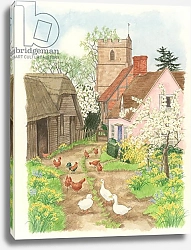 Постер Бентон Линда (совр) Church and Farm Track, 1998