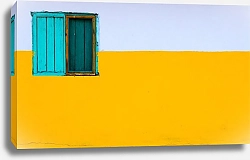 Постер Голубое окно на желтой стене