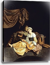 Постер Бега Корнелис Young Woman Playing a Mandolin