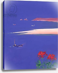 Постер Миллер Джон (совр) Godrevy and Blue Boat, 1999