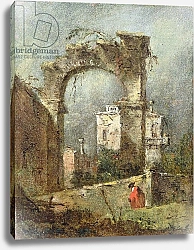 Постер Гварди Франческо (Francesco Guardi) A Capriccio - A Ruined Arch, 18th cenury