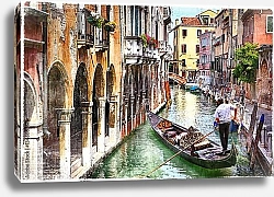 Постер Романтические каналы прекрасной Венеции