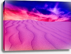Постер Сказочная пустыня с фиолетовым песком на закате