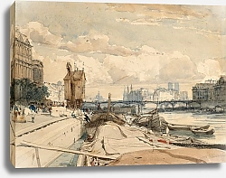 Постер Бойз Томас View of the Pont des Arts and Île de la Cité from the Quai du Louvre, Paris