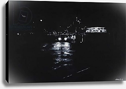 Постер Спейтан Любна (совр) North Greenwich, night scene, road, London, Black & White 2016
