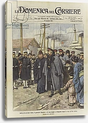 Постер Бельтрам Ахилл Arrivo di un eroe russo, il generale Stoessel, e di sua moglie al Giappone dopo la resa di Port Arthur