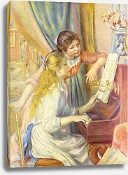 Постер Ренуар Пьер (Pierre-Auguste Renoir) Две девушки у фортепиано