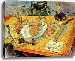 Постер Ван Гог Винсент (Vincent Van Gogh) Натюрморт: чертежная доска, трубка, лук и сургуч
