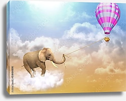 Постер Слон и воздушный шар