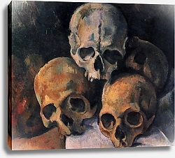 Постер Сезанн Поль (Paul Cezanne) Натюрморт с черепами