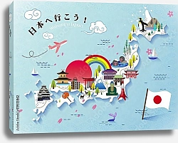 Постер Карта Японии для путешественника