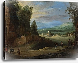 Постер Брил Поль Landscape with Men Playing 'Mail à la Chicane', 1624
