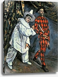 Постер Сезанн Поль (Paul Cezanne) Pierrot and Harlequin, 1888