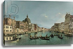 Постер Каналетто (Giovanni Antonio Canal) The Grand Canal in Venice with San Simeone Piccolo and the Scalzi church, c. 1738