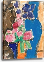 Постер Явленский Алексей Still Life; Flower Still Life With Vase And Figure, Semi-Profile