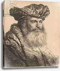 Постер Рембрандт (Rembrandt) Bearded Man in a Velvet Cap with a Jewel Clasp, 1637
