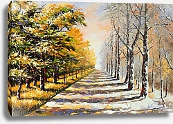 Постер Аллегория на тему зима-осень