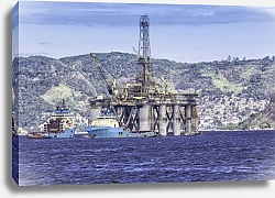 Постер Нефтяная платформа у побережья Рио-де-Жанейро, Бразилия