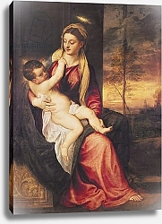 Постер Тициан (Tiziano Vecellio) Virgin with Child at Sunset, 1560