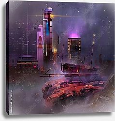 Постер Ночной город будущего