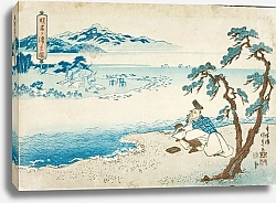 Постер Утагава Кунисада The Poet Hitomaro on the Shore at Akashi Bay
