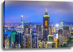 Постер Китай, Гогконг. Панорама с птичьего полета №11