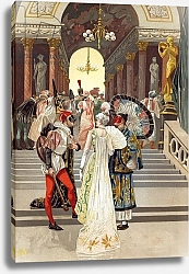 Постер Школа: Испанская 19в. A masked ball in Paris at the end of the 18th century