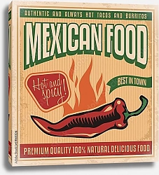 Постер Мексиканская еда, ретро постер