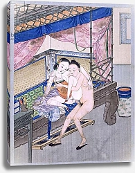 Постер Школа: Китайская 19в. Making Love on a Canopied Bed