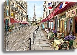 Постер Уличное кафе в Париже, скетч 4