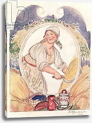 Постер Кустодиев Борис The Reaper, study for the decoration of the Ruzheinaya Square in Petrograd, 1918