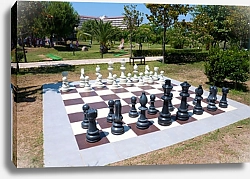 Постер Большие шахматы в парке