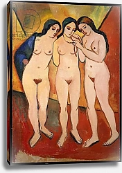 Постер Макке Огюст (Auguste Maquet) Three Nude Women, 1912