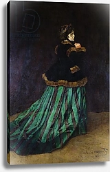 Постер Моне Клод (Claude Monet) Camille, or The Woman in the Green Dress, 1866