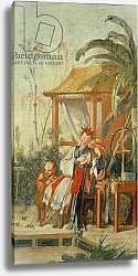 Постер Буше Франсуа (Francois Boucher) A Chinese Garden, study for a tapestry cartoon, c.1742