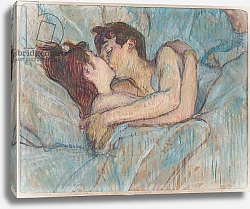Постер Тулуз-Лотрек Анри (Henri Toulouse-Lautrec) Au lit: Le baiser, 1892