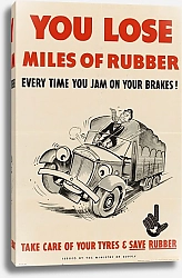 Постер Неизвестен You Lose Miles of Rubber Every Time You Jam on Your Brakes!