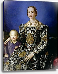 Постер Бронзино Анджело Portrait of Eleanor of Toledo and her Son, Giovanni de Medici, c.1544-45