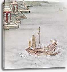 Постер Школа: Японская 19в. Chinese Boat