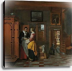 Постер Хох Питер Interior with Women beside a Linen Cupboard, 1663