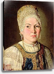 Постер Школа: Русская 18в. Portrait of a Woman in Russian Costume, 1769