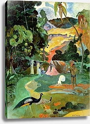 Постер Гоген Поль (Paul Gauguin) Matamoe or, Landscape with Peacocks, 1892