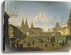 Постер Алексеев Федор View of the Voskresensky and Nikolsky Gates and the Neglinny Bridge from Tverskay in Moscow, 1811